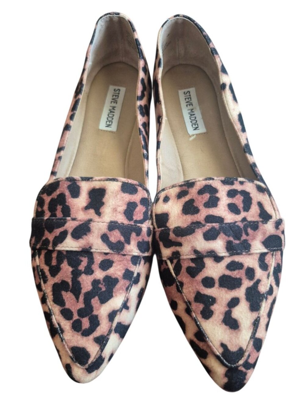 Steve Madden Jainna Womens Pointed Toe Leopard Print Flats Size 10M